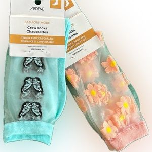 NWT🌟ARDENE💫2PC Cutie Crew Fashion Socks Bundle